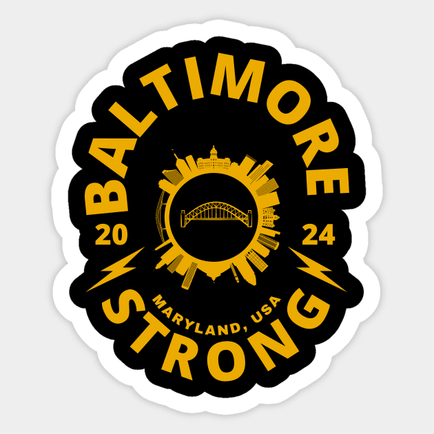 Baltimore Strong Baltimore Bridge Collapse Sticker by fantastic-designs